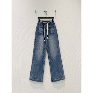 Chrome Hearts Frayed Drawstring Straight-Leg Jeans